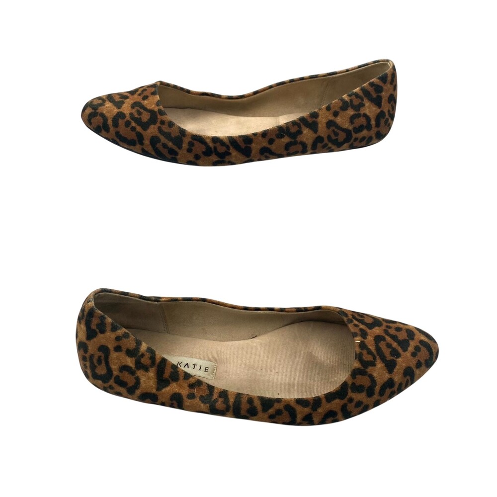 Kelly & Katie Pirassa Womens 8M Ballet Flats Brown Black Leopard Slip On Shoes